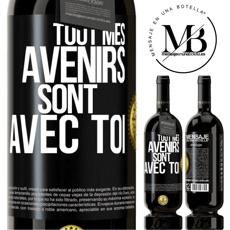 49,95 € Envoi gratuit | Vin rouge Édition Premium MBS® Réserve Tout mes avenirs sont avec toi Étiquette Noire. Étiquette personnalisable Réserve 12 Mois Récolte 2016 Tempranillo
