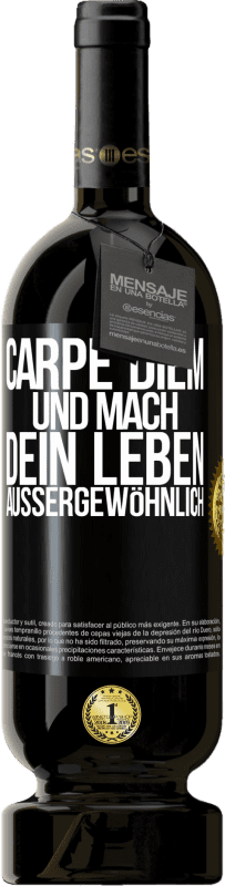 49,95 € | Rotwein Premium Ausgabe MBS® Reserve Carpe Diem und mach dein Leben außergewöhnlich Schwarzes Etikett. Anpassbares Etikett Reserve 12 Monate Ernte 2015 Tempranillo