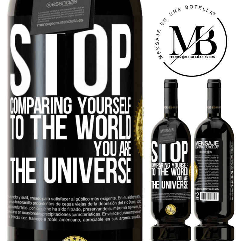 29,95 € Free Shipping | Red Wine Premium Edition MBS® Reserva Stop comparing yourself to the world, you are the universe Black Label. Customizable label Reserva 12 Months Harvest 2014 Tempranillo