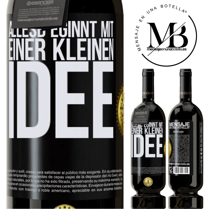 49,95 € Kostenloser Versand | Rotwein Premium Ausgabe MBS® Reserve Alles beginnt mit einer kleinen Idee Schwarzes Etikett. Anpassbares Etikett Reserve 12 Monate Ernte 2016 Tempranillo