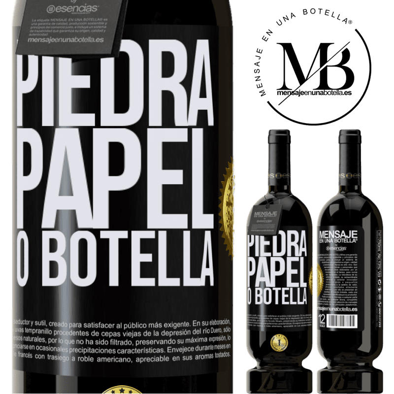 49,95 € Envío gratis | Vino Tinto Edición Premium MBS® Reserva Piedra, papel o botella Etiqueta Negra. Etiqueta personalizable Reserva 12 Meses Cosecha 2016 Tempranillo