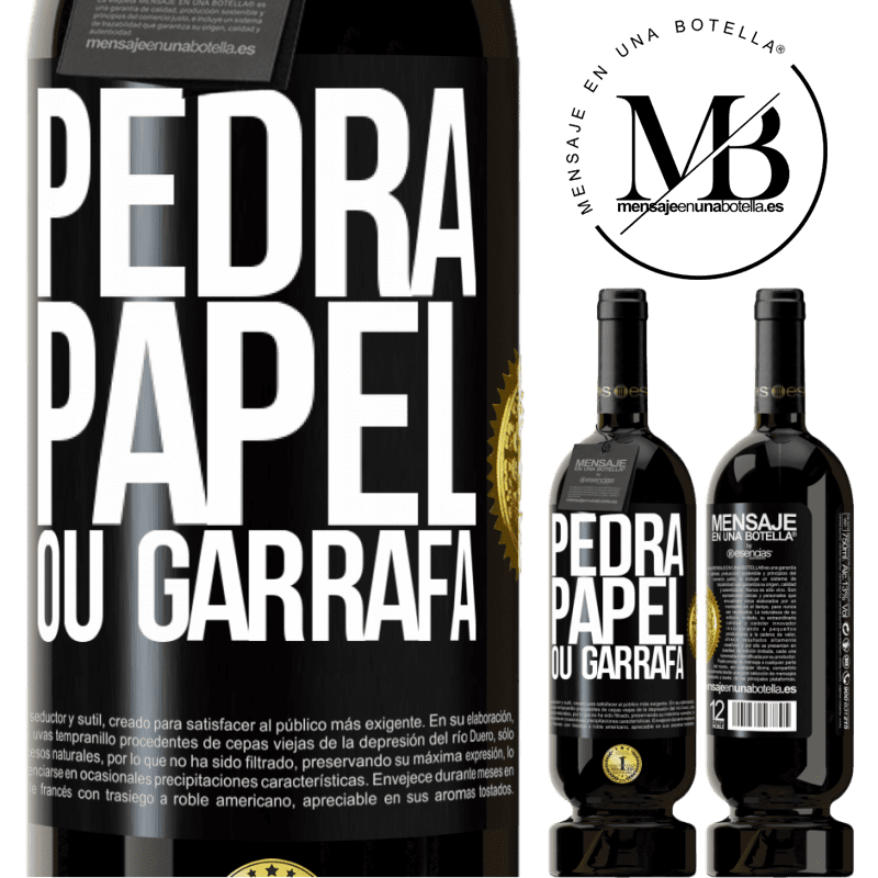 49,95 € Envio grátis | Vinho tinto Edição Premium MBS® Reserva Pedra, papel ou garrafa Etiqueta Preta. Etiqueta personalizável Reserva 12 Meses Colheita 2016 Tempranillo