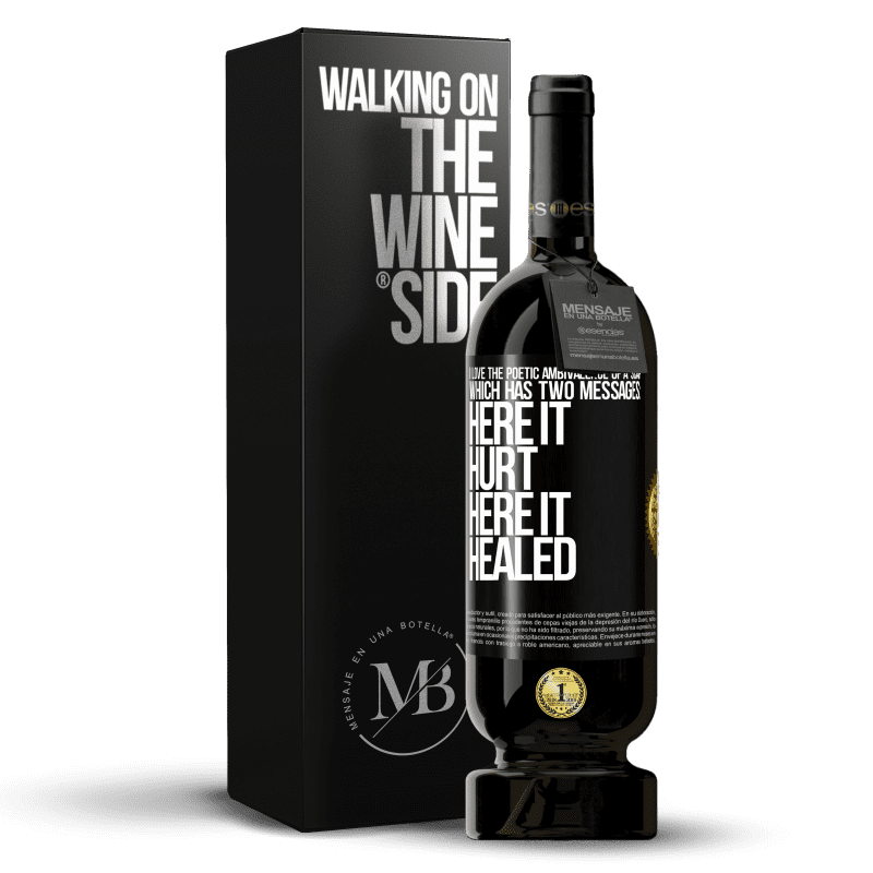 49,95 € Free Shipping | Red Wine Premium Edition MBS® Reserve I love the poetic ambivalence of a scar, which has two messages: here it hurt, here it healed Black Label. Customizable label Reserve 12 Months Harvest 2015 Tempranillo