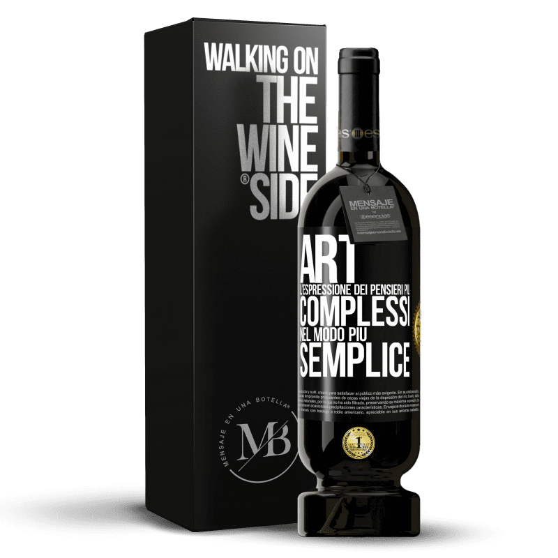 49,95 € Spedizione Gratuita | Vino rosso Edizione Premium MBS® Riserva ART. L'espressione dei pensieri più complessi nel modo più semplice Etichetta Nera. Etichetta personalizzabile Riserva 12 Mesi Raccogliere 2015 Tempranillo