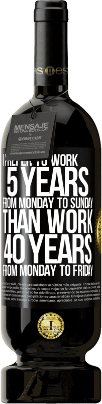 «I prefer to work 5 years from Monday to Sunday, than work 40 years from Monday to Friday» Premium Edition MBS® Reserve