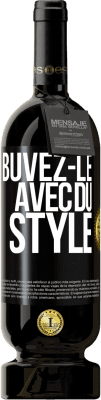 Envoi gratuit | Vin rouge Édition Premium MBS® Réserve Buvez-le avec du style Étiquette Noire. Étiquette personnalisable Réserve 12 Mois Récolte 2014 Tempranillo