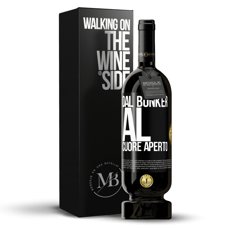 49,95 € Spedizione Gratuita | Vino rosso Edizione Premium MBS® Riserva Dal bunker al cuore aperto Etichetta Nera. Etichetta personalizzabile Riserva 12 Mesi Raccogliere 2015 Tempranillo