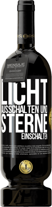 Kostenloser Versand | Rotwein Premium Ausgabe MBS® Reserve Licht ausschalten und Sterne einschalten Schwarzes Etikett. Anpassbares Etikett Reserve 12 Monate Ernte 2014 Tempranillo