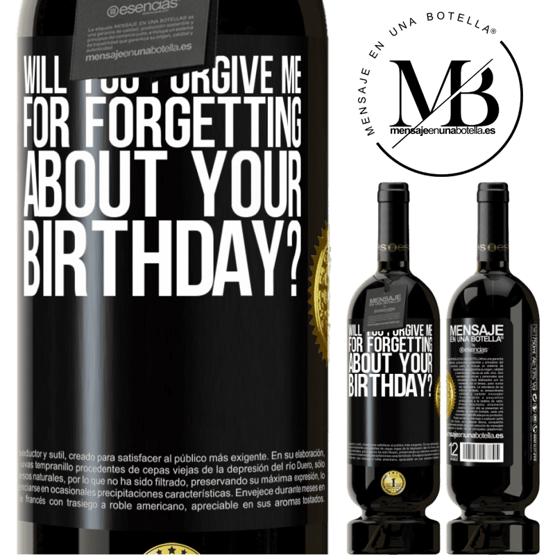 29,95 € Free Shipping | Red Wine Premium Edition MBS® Reserva Will you forgive me for forgetting about your birthday? Black Label. Customizable label Reserva 12 Months Harvest 2014 Tempranillo