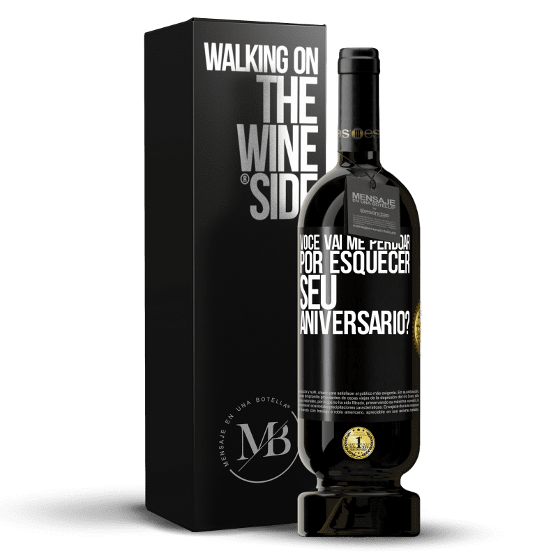 49,95 € Envio grátis | Vinho tinto Edição Premium MBS® Reserva Você vai me perdoar por esquecer seu aniversário? Etiqueta Preta. Etiqueta personalizável Reserva 12 Meses Colheita 2016 Tempranillo