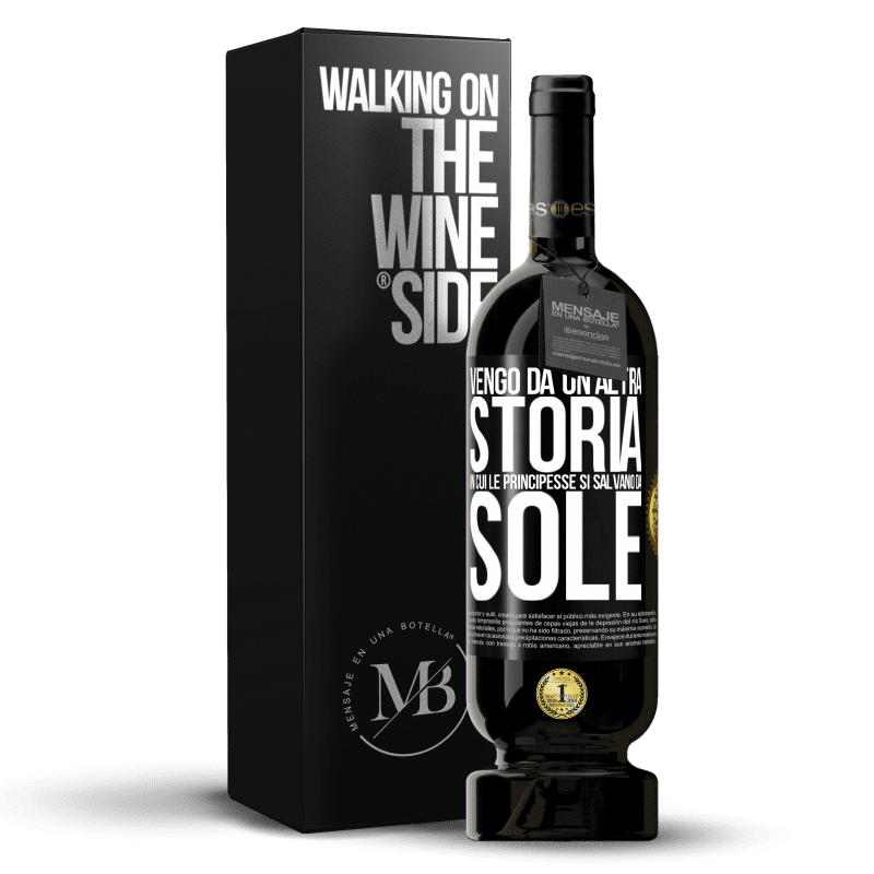 49,95 € Spedizione Gratuita | Vino rosso Edizione Premium MBS® Riserva Vengo da un'altra storia in cui le principesse si salvano da sole Etichetta Nera. Etichetta personalizzabile Riserva 12 Mesi Raccogliere 2014 Tempranillo