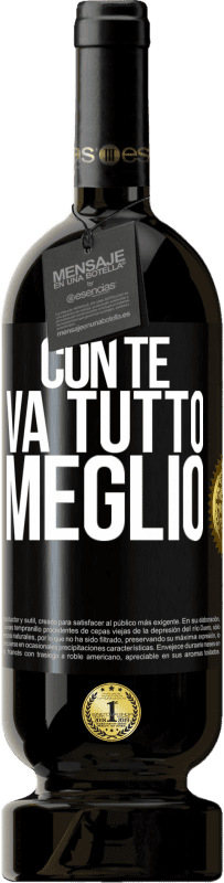 49,95 € | Vino rosso Edizione Premium MBS® Riserva Con te va tutto meglio Etichetta Nera. Etichetta personalizzabile Riserva 12 Mesi Raccogliere 2015 Tempranillo