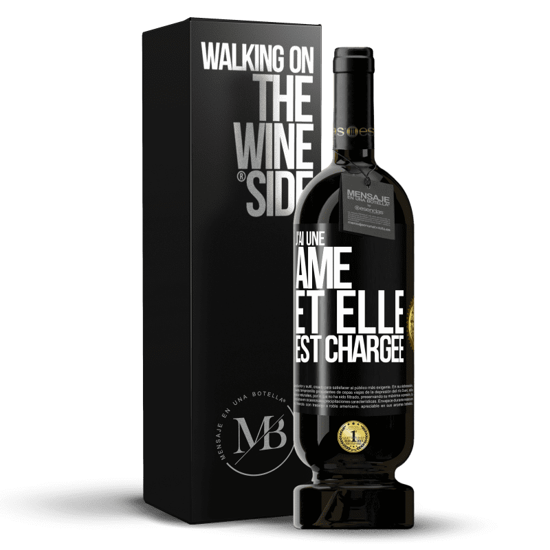 49,95 € Envoi gratuit | Vin rouge Édition Premium MBS® Réserve J'ai une âme et elle est chargée Étiquette Noire. Étiquette personnalisable Réserve 12 Mois Récolte 2014 Tempranillo