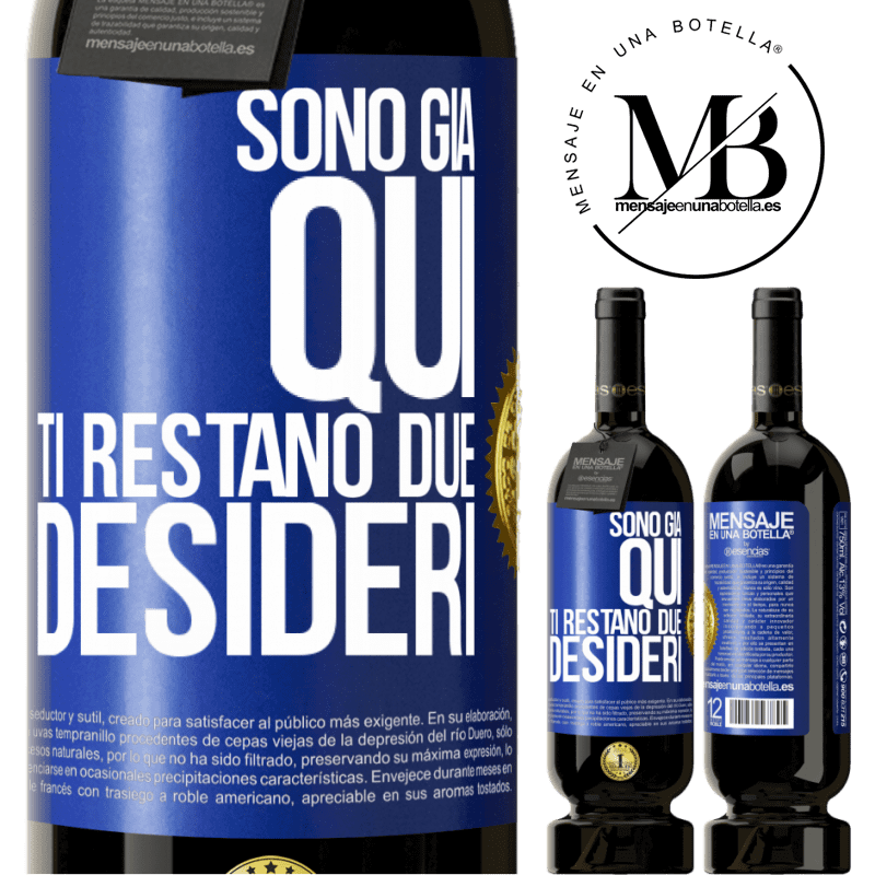 49,95 € Spedizione Gratuita | Vino rosso Edizione Premium MBS® Riserva Sono già qui. Ti restano due desideri Etichetta Blu. Etichetta personalizzabile Riserva 12 Mesi Raccogliere 2016 Tempranillo