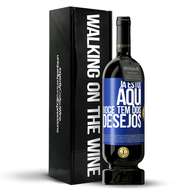 49,95 € Envio grátis | Vinho tinto Edição Premium MBS® Reserva Já estou aqui. Você tem dois desejos Etiqueta Azul. Etiqueta personalizável Reserva 12 Meses Colheita 2015 Tempranillo