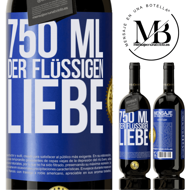 49,95 € Kostenloser Versand | Rotwein Premium Ausgabe MBS® Reserve 750 ml flüssiger Liebe Blaue Markierung. Anpassbares Etikett Reserve 12 Monate Ernte 2015 Tempranillo