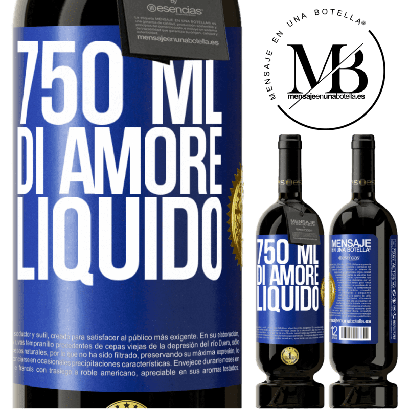 49,95 € Spedizione Gratuita | Vino rosso Edizione Premium MBS® Riserva 750 ml di amore liquido Etichetta Blu. Etichetta personalizzabile Riserva 12 Mesi Raccogliere 2016 Tempranillo