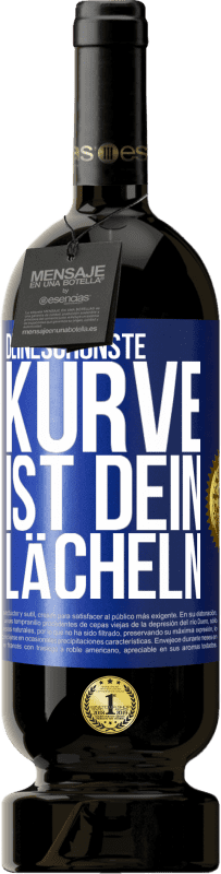 49,95 € | Rotwein Premium Ausgabe MBS® Reserve Deineschönste Kurve ist dein Lächeln Blaue Markierung. Anpassbares Etikett Reserve 12 Monate Ernte 2014 Tempranillo