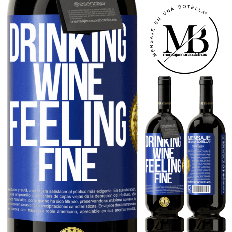 29,95 € Free Shipping | Red Wine Premium Edition MBS® Reserva Drinking wine, feeling fine Blue Label. Customizable label Reserva 12 Months Harvest 2014 Tempranillo