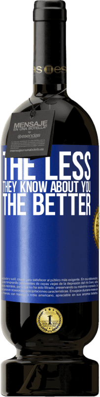 49,95 € | Red Wine Premium Edition MBS® Reserve The less they know about you, the better Blue Label. Customizable label Reserve 12 Months Harvest 2015 Tempranillo