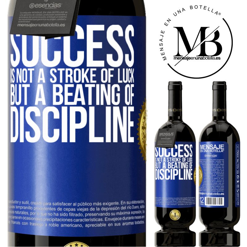 29,95 € Free Shipping | Red Wine Premium Edition MBS® Reserva Success is not a stroke of luck, but a beating of discipline Blue Label. Customizable label Reserva 12 Months Harvest 2014 Tempranillo