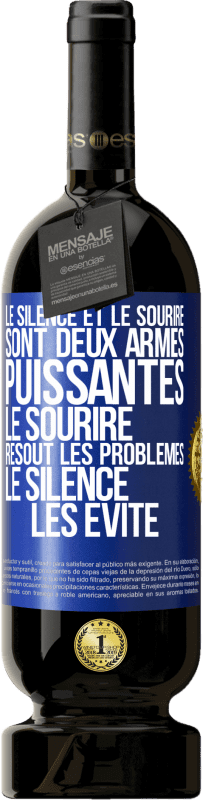 49,95 € Envoi gratuit | Vin rouge Édition Premium MBS® Réserve Le silence et le sourire sont deux armes puissantes. Le sourire résout les problèmes, le silence les évite Étiquette Bleue. Étiquette personnalisable Réserve 12 Mois Récolte 2016 Tempranillo
