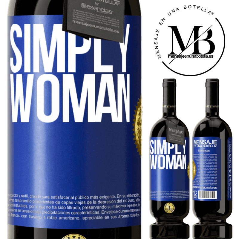 29,95 € Free Shipping | Red Wine Premium Edition MBS® Reserva Simply woman Blue Label. Customizable label Reserva 12 Months Harvest 2014 Tempranillo