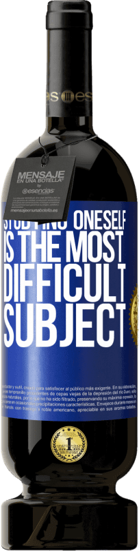 49,95 € 免费送货 | 红酒 高级版 MBS® 预订 自学是最困难的课题 蓝色标签. 可自定义的标签 预订 12 个月 收成 2016 Tempranillo