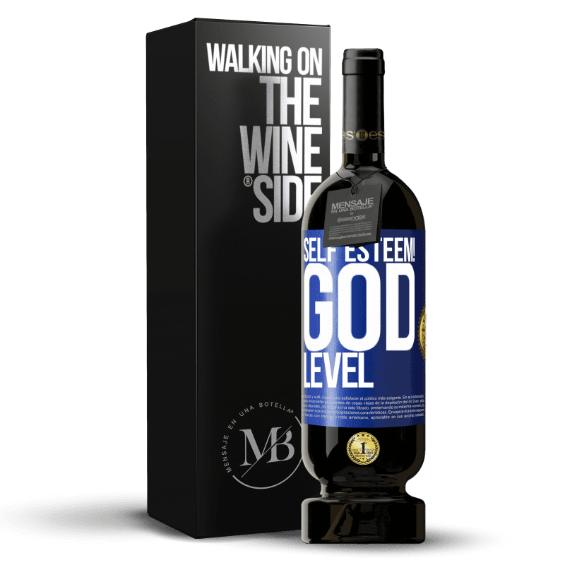 49,95 € Free Shipping | Red Wine Premium Edition MBS® Reserve Self esteem! God level Blue Label. Customizable label Reserve 12 Months Harvest 2014 Tempranillo
