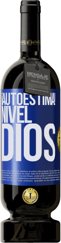 49,95 € | Vino Tinto Edición Premium MBS® Reserva ¡Autoestima! Nivel dios Etiqueta Azul. Etiqueta personalizable Reserva 12 Meses Cosecha 2014 Tempranillo