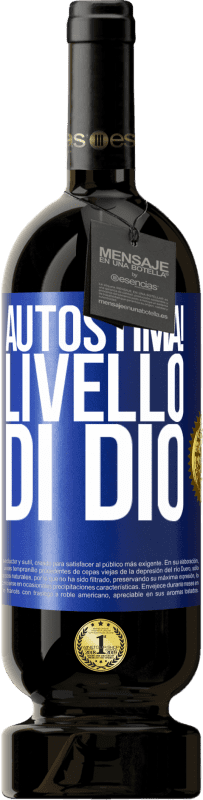 49,95 € Spedizione Gratuita | Vino rosso Edizione Premium MBS® Riserva Autostima! Livello di Dio Etichetta Blu. Etichetta personalizzabile Riserva 12 Mesi Raccogliere 2016 Tempranillo