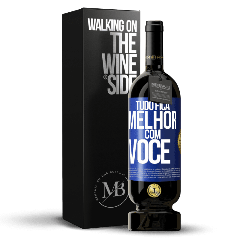 49,95 € Envio grátis | Vinho tinto Edição Premium MBS® Reserva Tudo fica melhor com você Etiqueta Azul. Etiqueta personalizável Reserva 12 Meses Colheita 2015 Tempranillo