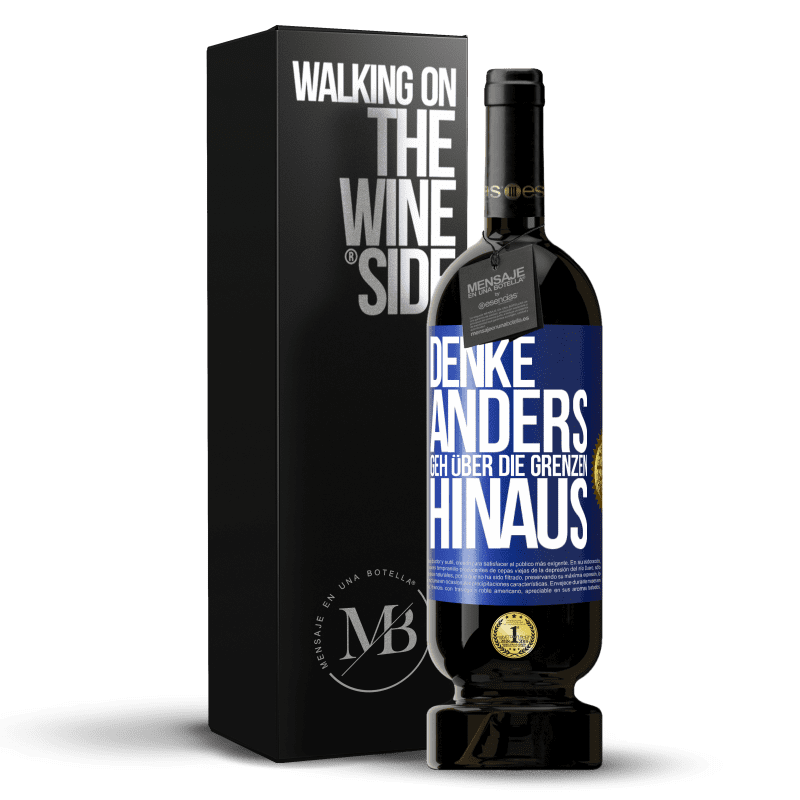 49,95 € Kostenloser Versand | Rotwein Premium Ausgabe MBS® Reserve Denke anders. Geh über die Grenzen hinaus Blaue Markierung. Anpassbares Etikett Reserve 12 Monate Ernte 2016 Tempranillo