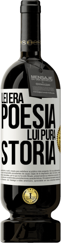 49,95 € Spedizione Gratuita | Vino rosso Edizione Premium MBS® Riserva Lei era poesia, lui pura storia Etichetta Bianca. Etichetta personalizzabile Riserva 12 Mesi Raccogliere 2016 Tempranillo