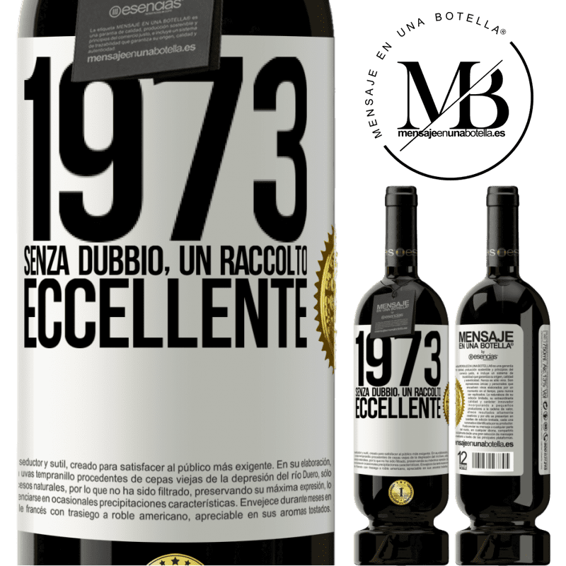 49,95 € Spedizione Gratuita | Vino rosso Edizione Premium MBS® Riserva 1973. Senza dubbio, un raccolto eccellente Etichetta Bianca. Etichetta personalizzabile Riserva 12 Mesi Raccogliere 2016 Tempranillo