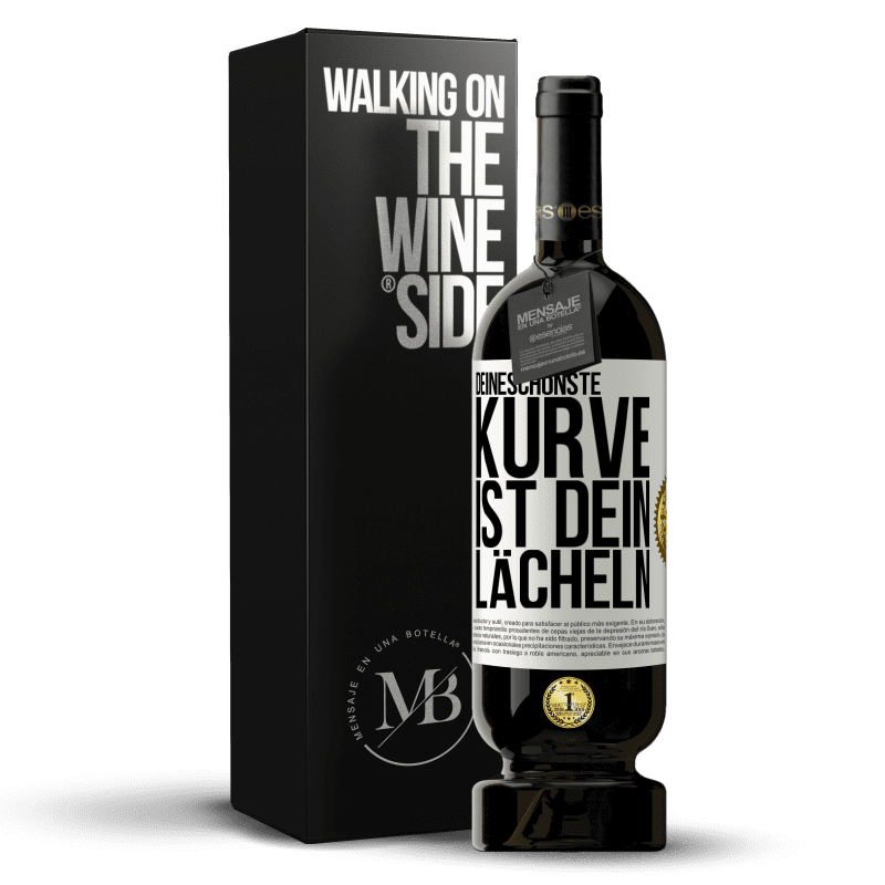 49,95 € Kostenloser Versand | Rotwein Premium Ausgabe MBS® Reserve Deineschönste Kurve ist dein Lächeln Weißes Etikett. Anpassbares Etikett Reserve 12 Monate Ernte 2015 Tempranillo