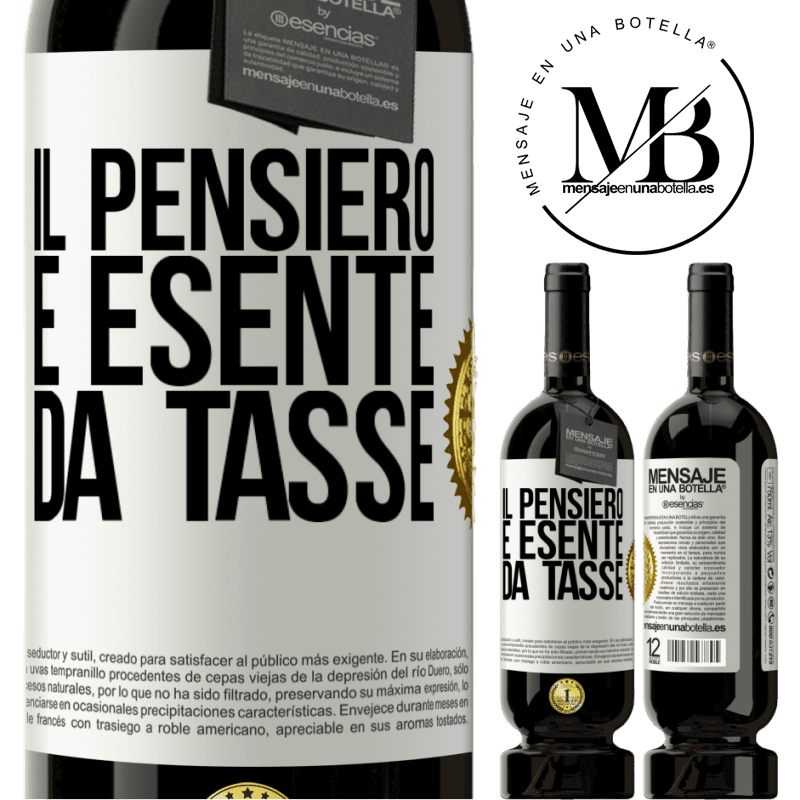 49,95 € Spedizione Gratuita | Vino rosso Edizione Premium MBS® Riserva Il pensiero è esente da tasse Etichetta Bianca. Etichetta personalizzabile Riserva 12 Mesi Raccogliere 2016 Tempranillo