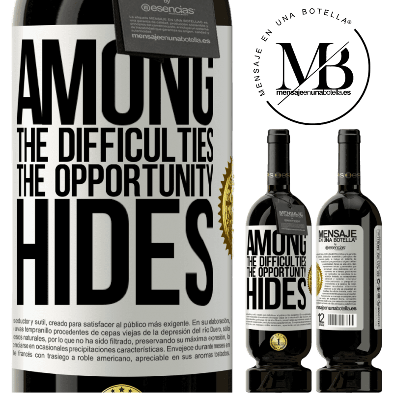 29,95 € Free Shipping | Red Wine Premium Edition MBS® Reserva Among the difficulties the opportunity hides White Label. Customizable label Reserva 12 Months Harvest 2014 Tempranillo