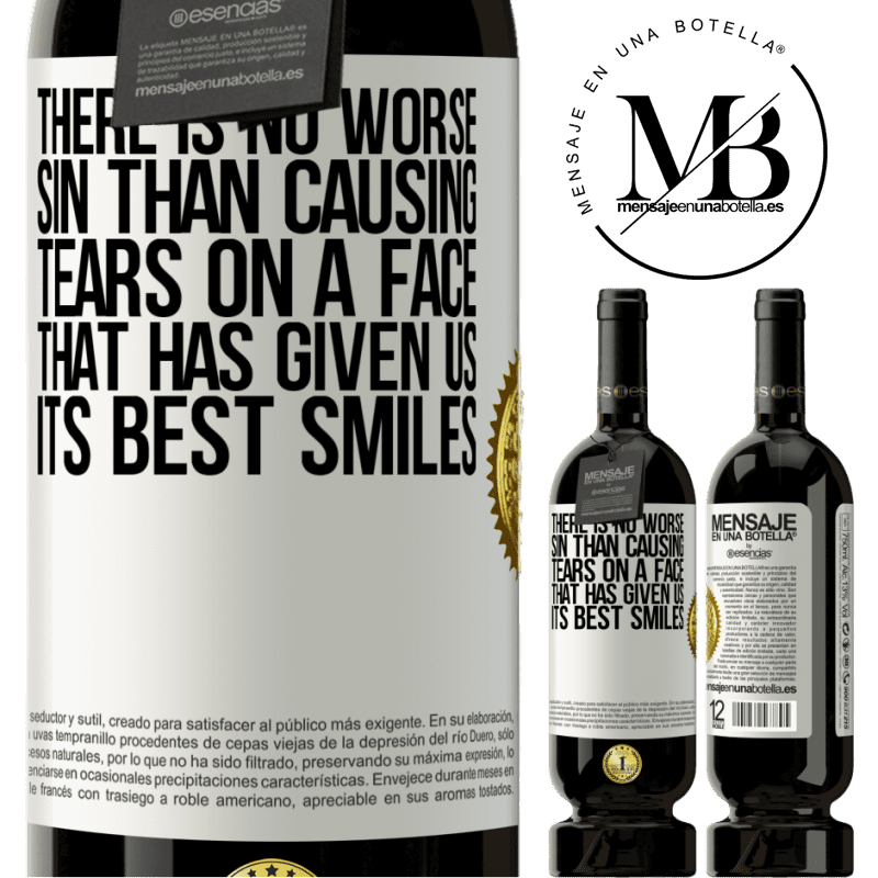 29,95 € Free Shipping | Red Wine Premium Edition MBS® Reserva There is no worse sin than causing tears on a face that has given us its best smiles White Label. Customizable label Reserva 12 Months Harvest 2014 Tempranillo