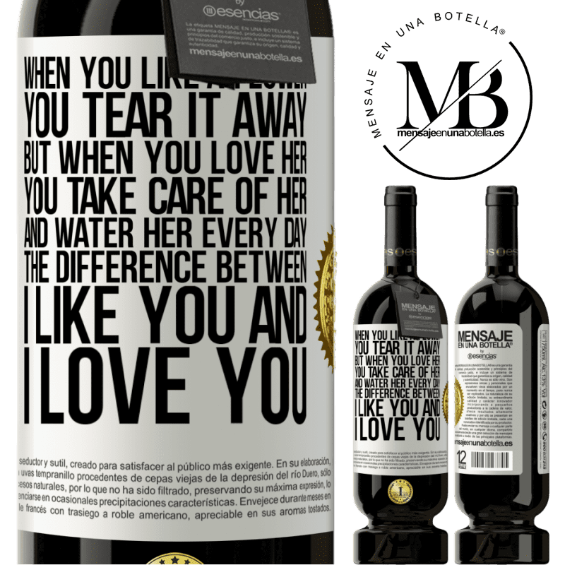 29,95 € Free Shipping | Red Wine Premium Edition MBS® Reserva When you like a flower, you tear it away. But when you love her, you take care of her and water her every day. The White Label. Customizable label Reserva 12 Months Harvest 2014 Tempranillo