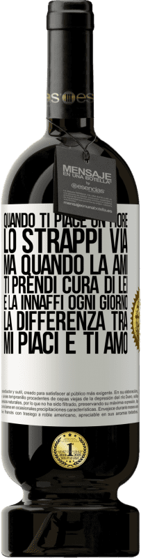 49,95 € Spedizione Gratuita | Vino rosso Edizione Premium MBS® Riserva Quando ti piace un fiore, lo strappi via. Ma quando la ami, ti prendi cura di lei e la innaffi ogni giorno Etichetta Bianca. Etichetta personalizzabile Riserva 12 Mesi Raccogliere 2015 Tempranillo