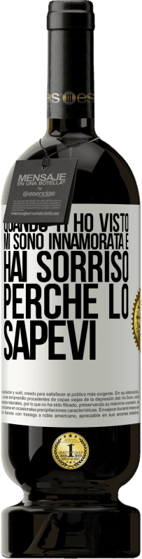 49,95 € | Vino rosso Edizione Premium MBS® Riserva Quando ti ho visto, mi sono innamorata e hai sorriso perché lo sapevi Etichetta Bianca. Etichetta personalizzabile Riserva 12 Mesi Raccogliere 2015 Tempranillo