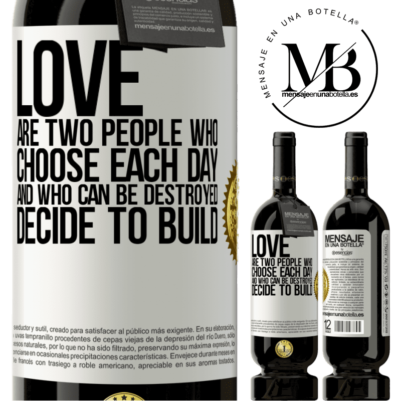 29,95 € Free Shipping | Red Wine Premium Edition MBS® Reserva Love are two people who choose each day, and who can be destroyed, decide to build White Label. Customizable label Reserva 12 Months Harvest 2014 Tempranillo