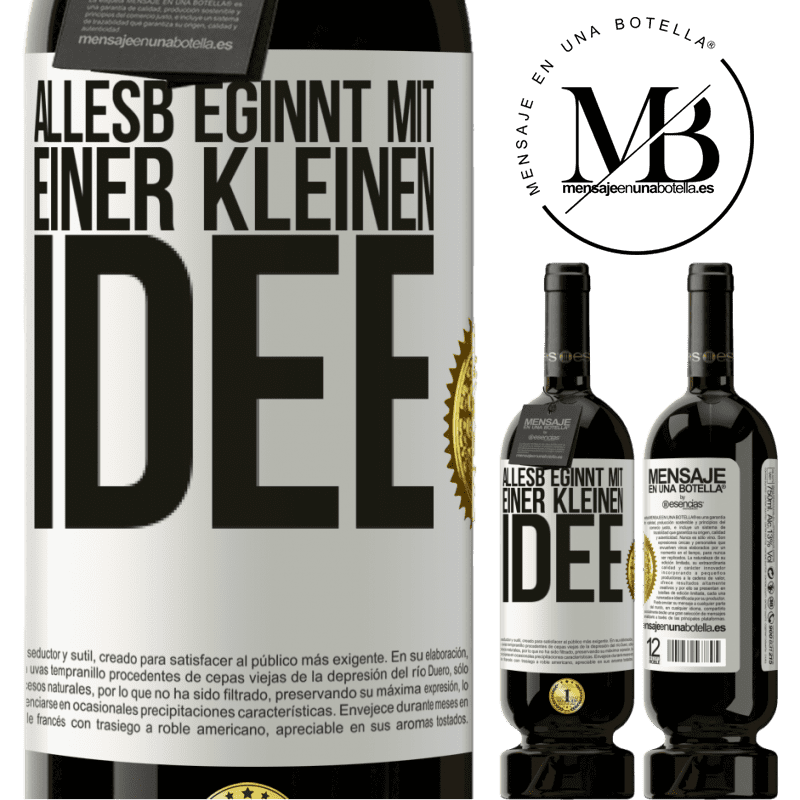 49,95 € Kostenloser Versand | Rotwein Premium Ausgabe MBS® Reserve Alles beginnt mit einer kleinen Idee Weißes Etikett. Anpassbares Etikett Reserve 12 Monate Ernte 2016 Tempranillo