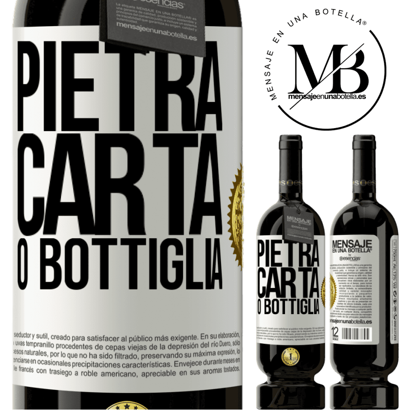 49,95 € Spedizione Gratuita | Vino rosso Edizione Premium MBS® Riserva Pietra, carta o bottiglia Etichetta Bianca. Etichetta personalizzabile Riserva 12 Mesi Raccogliere 2016 Tempranillo