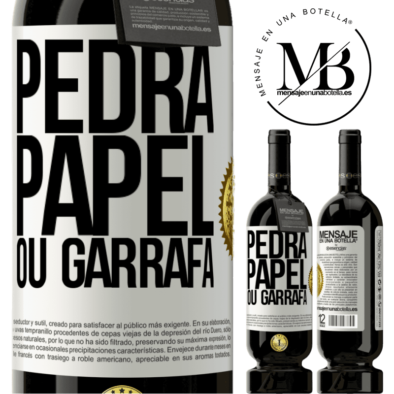 49,95 € Envio grátis | Vinho tinto Edição Premium MBS® Reserva Pedra, papel ou garrafa Etiqueta Branca. Etiqueta personalizável Reserva 12 Meses Colheita 2016 Tempranillo