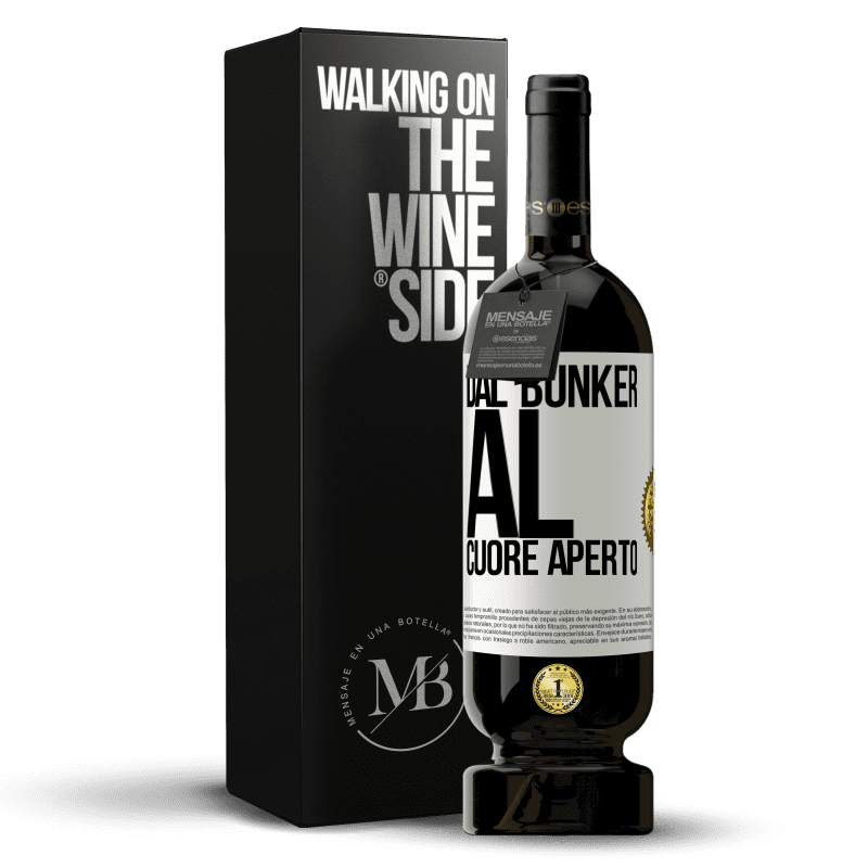 49,95 € Spedizione Gratuita | Vino rosso Edizione Premium MBS® Riserva Dal bunker al cuore aperto Etichetta Bianca. Etichetta personalizzabile Riserva 12 Mesi Raccogliere 2016 Tempranillo