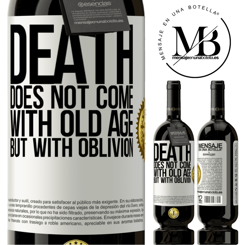 29,95 € Free Shipping | Red Wine Premium Edition MBS® Reserva Death does not come with old age, but with oblivion White Label. Customizable label Reserva 12 Months Harvest 2014 Tempranillo