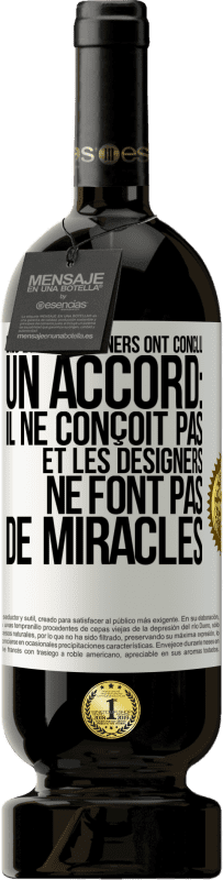 Envoi gratuit | Vin rouge Édition Premium MBS® Réserve Dieu et les designers ont conclu un accord: il ne conçoit pas et les designers ne font pas de miracles Étiquette Blanche. Étiquette personnalisable Réserve 12 Mois Récolte 2014 Tempranillo