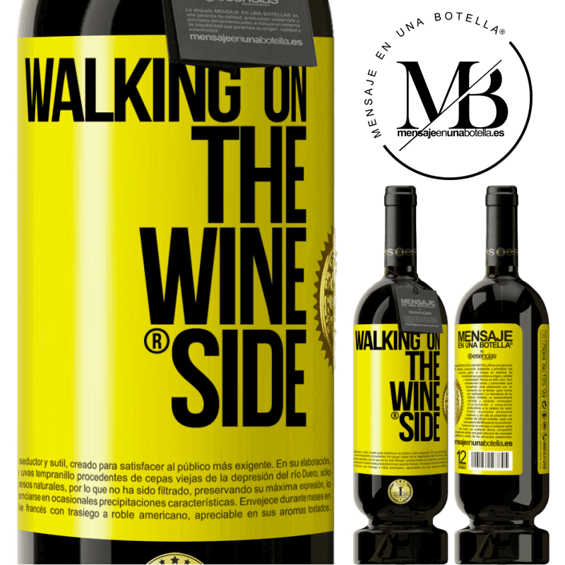 49,95 € 送料無料 | 赤ワイン プレミアム版 MBS® 予約する Walking on the Wine Side® 黄色のラベル. カスタマイズ可能なラベル 予約する 12 月 収穫 2015 Tempranillo